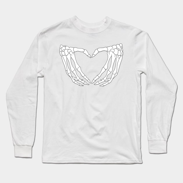 Skeleton Hand Hearts "Pastel Goth" - Type 2 Long Sleeve T-Shirt by mightbelucifer